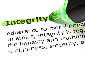 Dictionary definition of the word Integrity