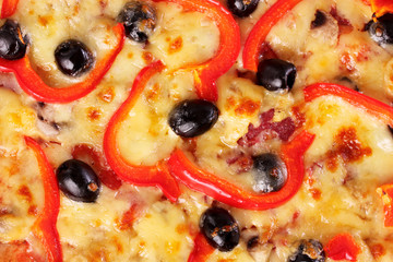 tasty pizza with olives