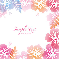 summer background with hibiscus