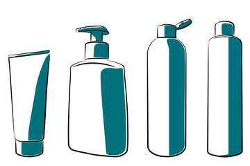 Set of cosmetic bottles