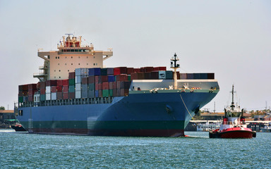 Cargo ship and Tug Boat