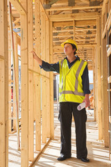 young  man at the construction  site