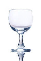 Empty wine glass isolated on white background