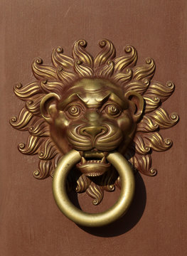 Door knocker with lion head