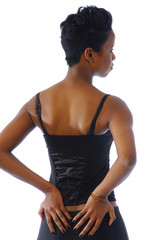 Naklejka premium Bustier noir de dos