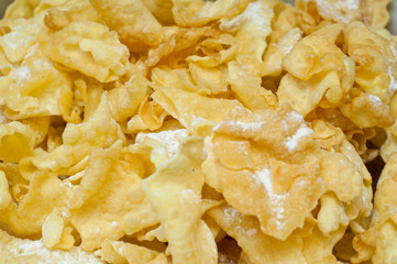 Twist cookies dusted with cinnamon powdered sugar