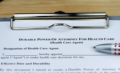Durable Power Of Attorney Health Care - obrazy, fototapety, plakaty