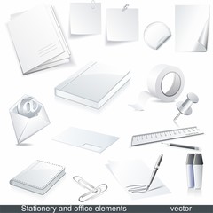 Set of vector white paper - packaging and stationery elements.