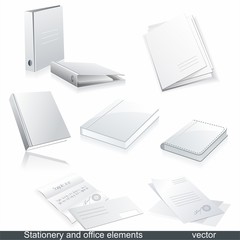 Set of vector white paper - packaging and stationery elements.