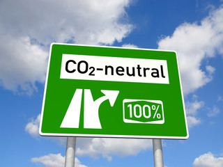 Schild CO2-neutral