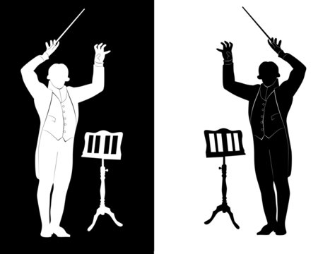 Silhouette Of Conductor Music Stand