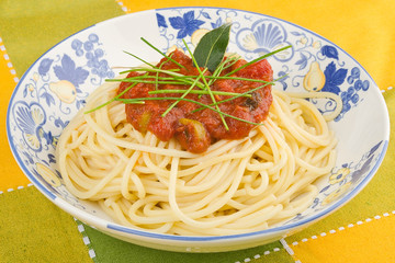 Spaghetti with red sauce