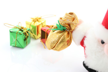 christmas gift box bell candy toy isolated on white