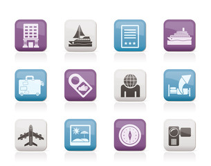 Travel, vacation and holidays icon - vector icon set
