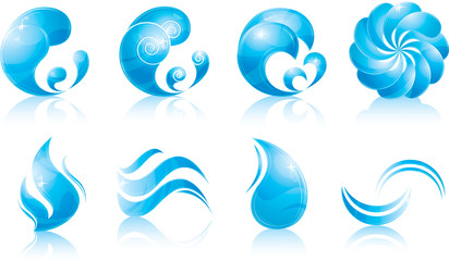 Fototapeta premium water & wave icon set