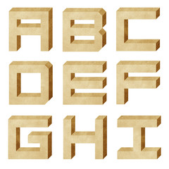 alphabet paper box 3D recycled paper craft