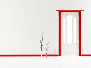 White and red classic door