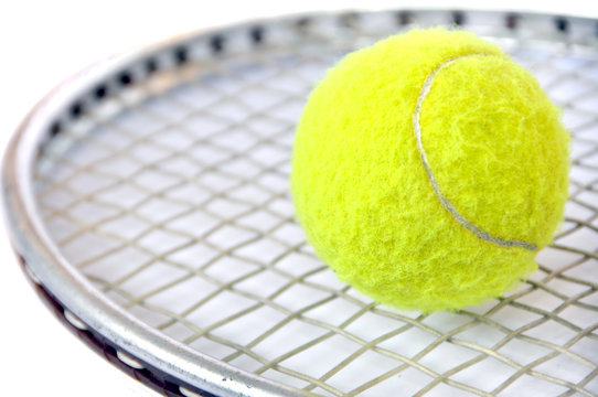 Tennis racket and ball
