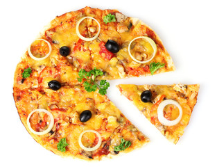 tasty pizza isolated on white