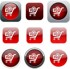 Add to cart red app icons.
