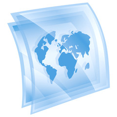 world icon blue, isolated on white background