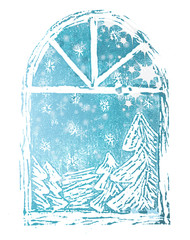 Obraz premium christmas background with snow flakes