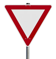 Give way - traffic sign (clipping path included)