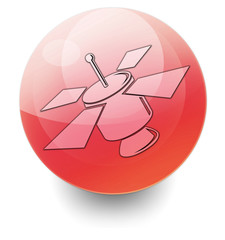 Red Shiny Orb Button "Satellite"