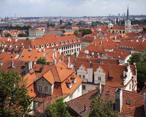 Fototapeta na wymiar Prague, panoramic view with Small Quarter