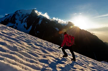 Tissu par mètre Alpinisme Mountaineer alone glacier
