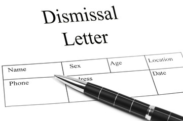 Obraz premium Dismissal letter