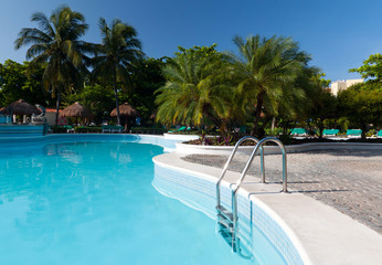 Tropical swimming pool in Mexico