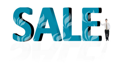 Sale word and business man