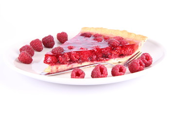 Raspberry Tart portion on a plate