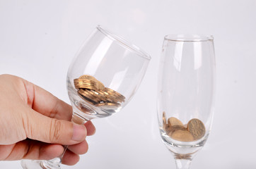 Coins and goblet