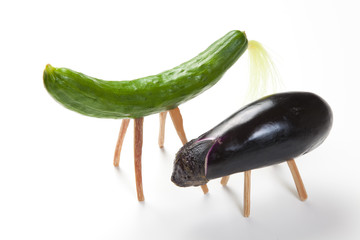 野菜の牛と馬