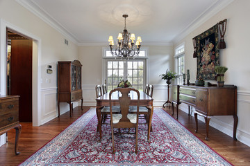 Dining room in luxury home