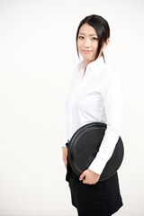 a portrait of asian waitress