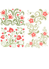 Set of Abstract floral design