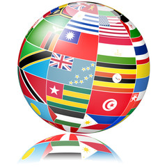Flags Globe.Vector