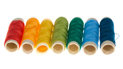 color thread bobbins row