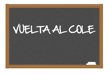 Obraz premium Vuelta al cole escrito en pizarra
