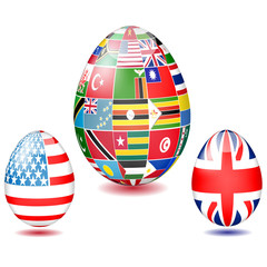 Flags of the world in the form of eggs.Vector