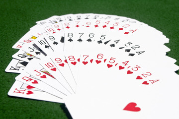 Deck of cards on the table