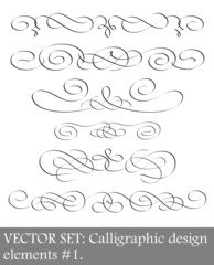 Vector Set: Calligraphic design elements