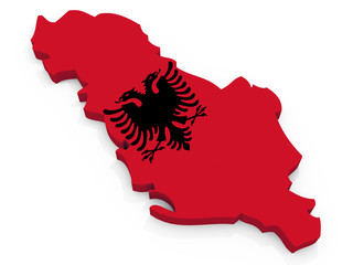 Map of Albania with flag Republic of Albania