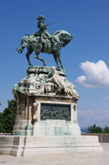 Fototapeta premium Prince Eugene of Savoy - statue in Budapest (Hungary).
