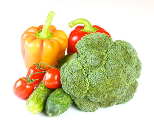 pepper, broccoli, tomato, cherry, cucumber