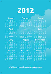 ready made 2012 new year calendar