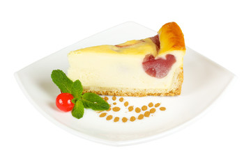 Cheesecake isolated on white